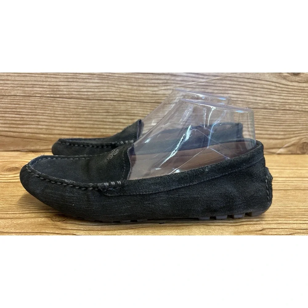 Coach Black‎ Suede Leather Flat Loafers Mary Lock Up Women's Sz 7.5 B - Picture 5 of 10